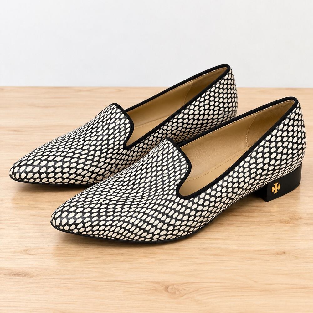 Tory Burch Pascal King Cobra Printed Leather Smoking Slipper Size 8M